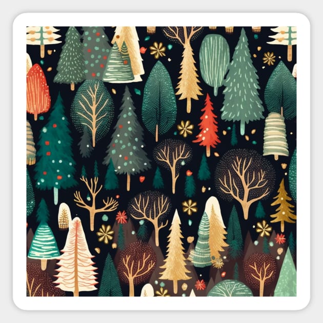 Christmas night in the forest V Sticker by RoseAesthetic